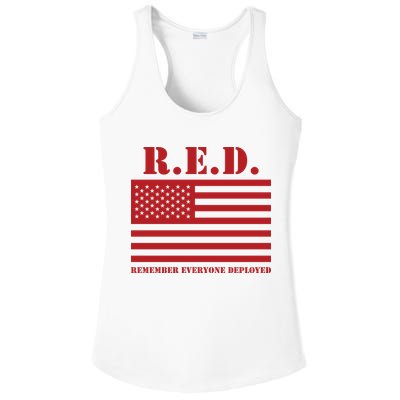 R.E.D. Friday | On Fridays We Wear Red | Remember Everyone Deployed Ladies PosiCharge Competitor Racerback Tank