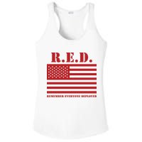 R.E.D. Friday | On Fridays We Wear Red | Remember Everyone Deployed Ladies PosiCharge Competitor Racerback Tank