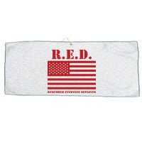 R.E.D. Friday | On Fridays We Wear Red | Remember Everyone Deployed Large Microfiber Waffle Golf Towel