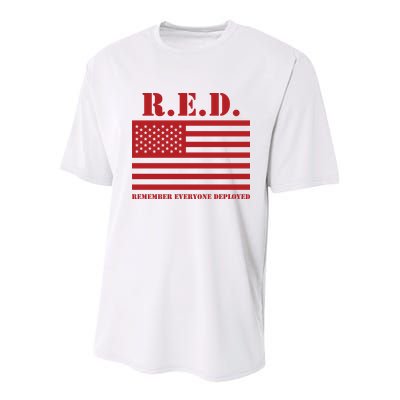 R.E.D. Friday | On Fridays We Wear Red | Remember Everyone Deployed Youth Performance Sprint T-Shirt