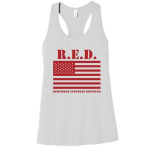 R.E.D. Friday | On Fridays We Wear Red | Remember Everyone Deployed Women's Racerback Tank