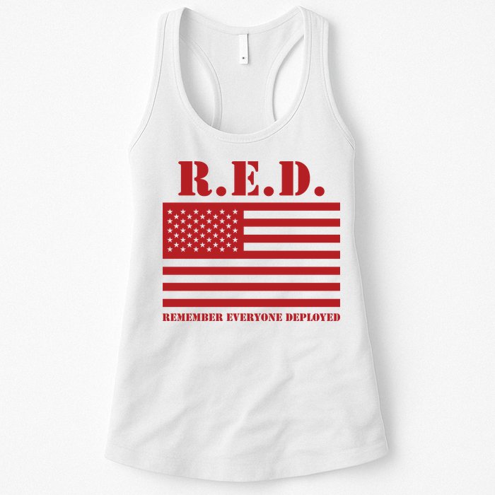 R.E.D. Friday | On Fridays We Wear Red | Remember Everyone Deployed Womens Tank Top