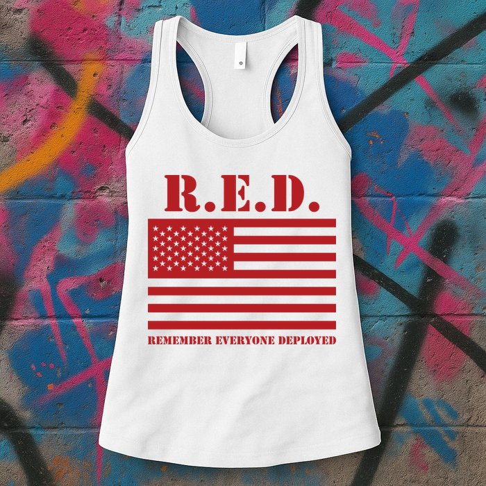 R.E.D. Friday | On Fridays We Wear Red | Remember Everyone Deployed Womens Tank Top