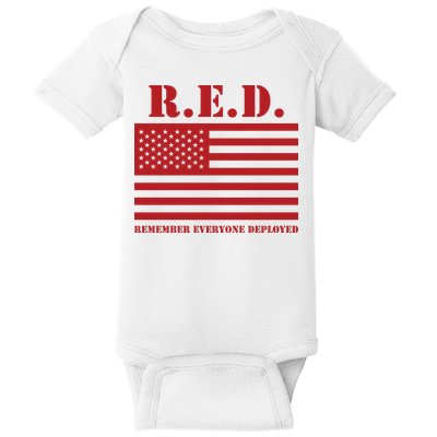 R.E.D. Friday | On Fridays We Wear Red | Remember Everyone Deployed Baby Bodysuit