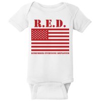 R.E.D. Friday | On Fridays We Wear Red | Remember Everyone Deployed Baby Bodysuit