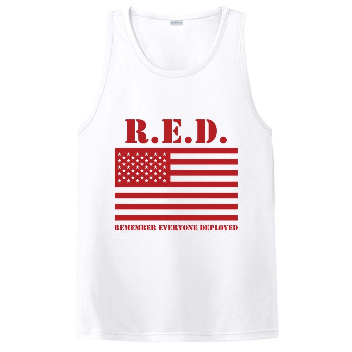R.E.D. Friday | On Fridays We Wear Red | Remember Everyone Deployed PosiCharge Competitor Tank