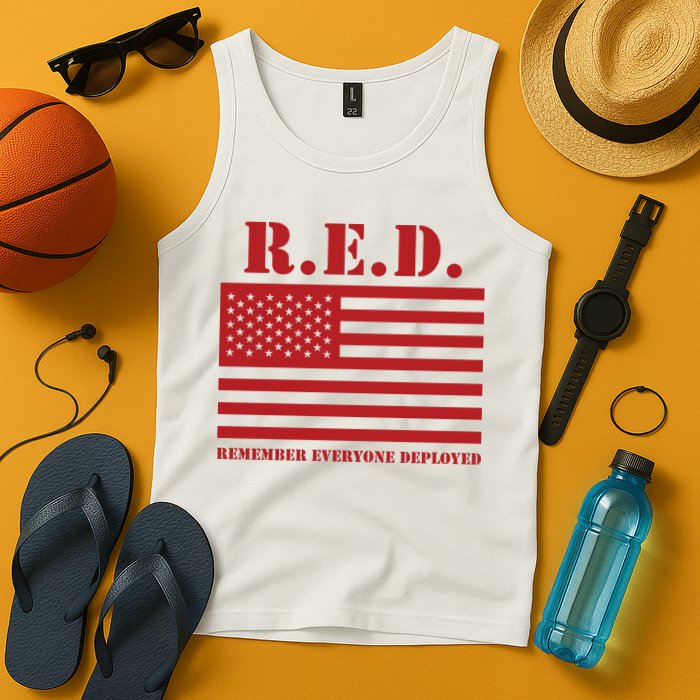 R.E.D. Friday | On Fridays We Wear Red | Remember Everyone Deployed Tank Top