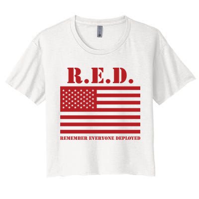 R.E.D. Friday | On Fridays We Wear Red | Remember Everyone Deployed Crop Top