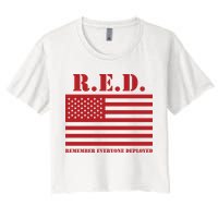 R.E.D. Friday | On Fridays We Wear Red | Remember Everyone Deployed Crop Top
