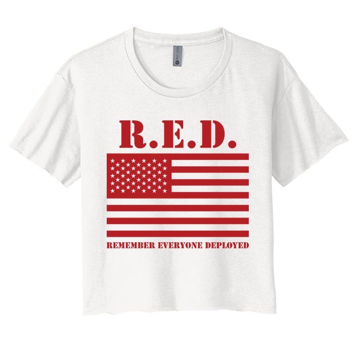 R.E.D. Friday | On Fridays We Wear Red | Remember Everyone Deployed Crop Top