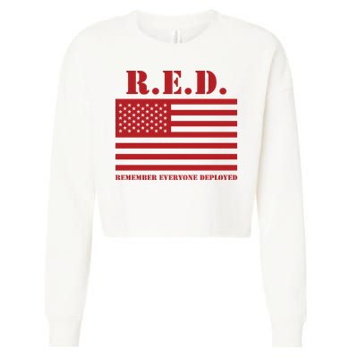 R.E.D. Friday | On Fridays We Wear Red | Remember Everyone Deployed Cropped Pullover Crew