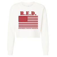 R.E.D. Friday | On Fridays We Wear Red | Remember Everyone Deployed Cropped Pullover Crew