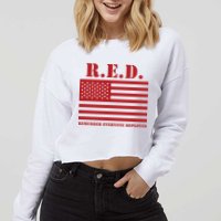R.E.D. Friday | On Fridays We Wear Red | Remember Everyone Deployed Cropped Pullover Crew