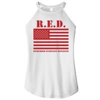 R.E.D. Friday | On Fridays We Wear Red | Remember Everyone Deployed Women's Perfect Tri Rocker Tank