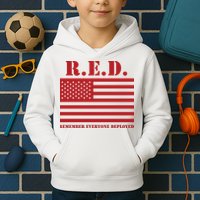 R.E.D. Friday | On Fridays We Wear Red | Remember Everyone Deployed Kids Hoodie