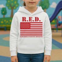 R.E.D. Friday | On Fridays We Wear Red | Remember Everyone Deployed Kids Hoodie