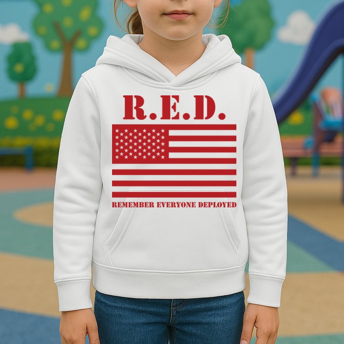 R.E.D. Friday | On Fridays We Wear Red | Remember Everyone Deployed Kids Hoodie