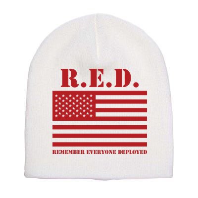 R.E.D. Friday | On Fridays We Wear Red | Remember Everyone Deployed Short Acrylic Beanie