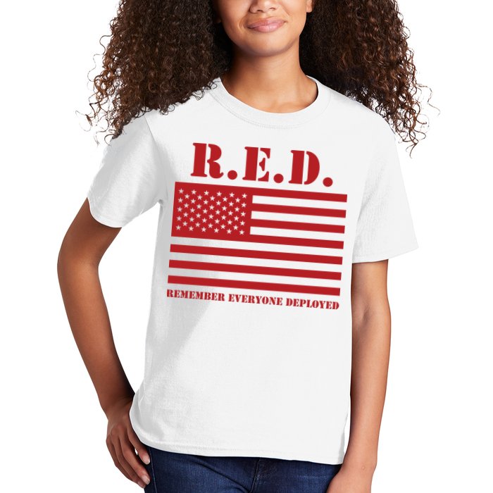 R.E.D. Friday | On Fridays We Wear Red | Remember Everyone Deployed Kids T-Shirt