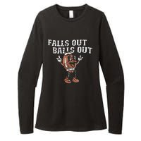 Retro Falls Out Balls Out Football Vintage Thanksgiving Womens CVC Long Sleeve Shirt