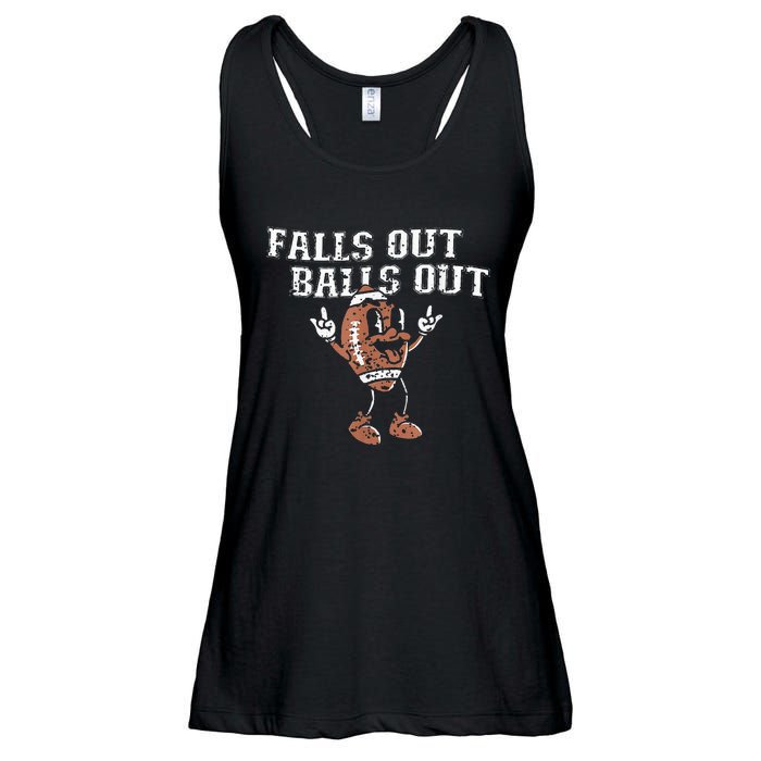 Retro Falls Out Balls Out Football Vintage Thanksgiving Ladies Essential Flowy Tank