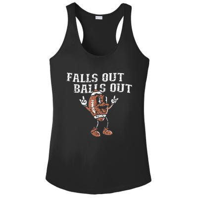 Retro Falls Out Balls Out Football Vintage Thanksgiving Ladies PosiCharge Competitor Racerback Tank