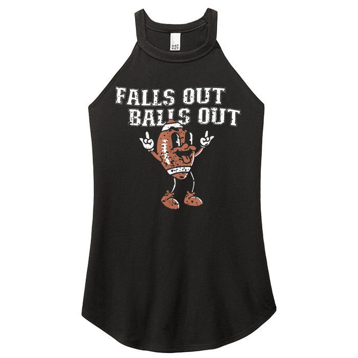 Retro Falls Out Balls Out Football Vintage Thanksgiving Women's Perfect Tri Rocker Tank