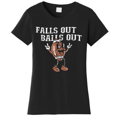 Retro Falls Out Balls Out Football Vintage Thanksgiving Women's T-Shirt