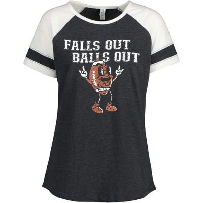 Retro Falls Out Balls Out Football Vintage Thanksgiving Enza Ladies Jersey Colorblock Tee