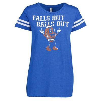 Retro Falls Out Balls Out Football Vintage Thanksgiving Enza Ladies Jersey Football T-Shirt