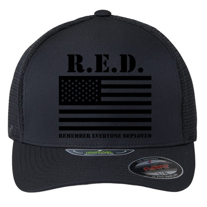 R.E.D. Friday | On Fridays We Wear Red | Remember Everyone Deployed Flexfit Unipanel Trucker Cap