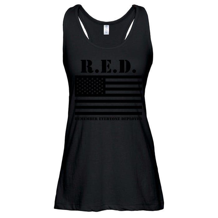 R.E.D. Friday | On Fridays We Wear Red | Remember Everyone Deployed Ladies Essential Flowy Tank