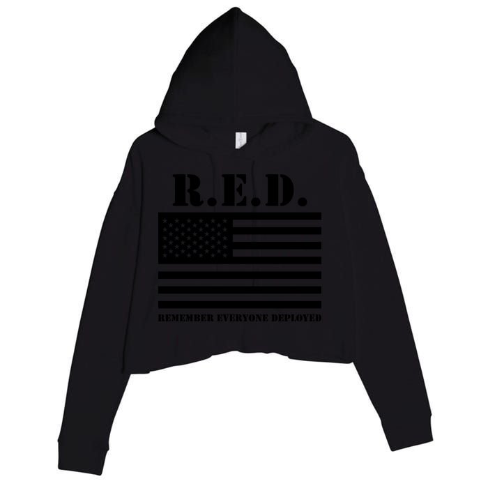 R.E.D. Friday | On Fridays We Wear Red | Remember Everyone Deployed Crop Fleece Hoodie
