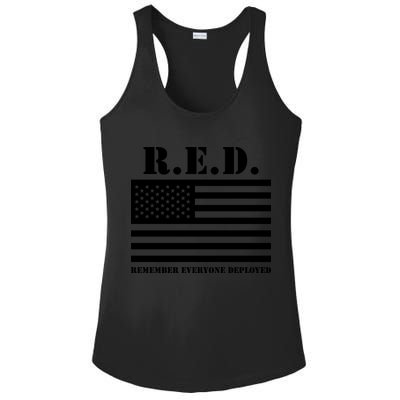 R.E.D. Friday | On Fridays We Wear Red | Remember Everyone Deployed Ladies PosiCharge Competitor Racerback Tank