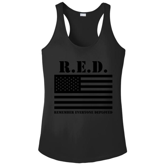 R.E.D. Friday | On Fridays We Wear Red | Remember Everyone Deployed Ladies PosiCharge Competitor Racerback Tank