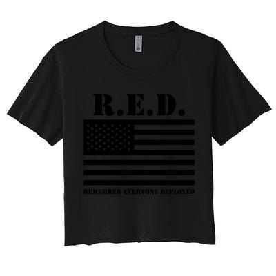 R.E.D. Friday | On Fridays We Wear Red | Remember Everyone Deployed Crop Top