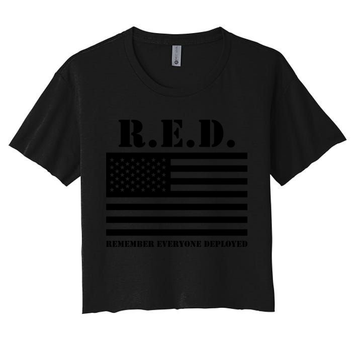 R.E.D. Friday | On Fridays We Wear Red | Remember Everyone Deployed Crop Top