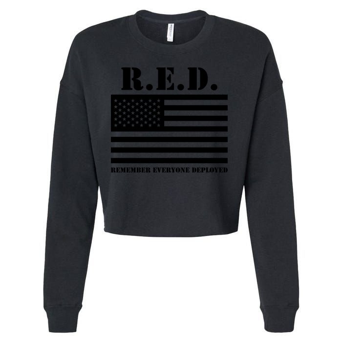 R.E.D. Friday | On Fridays We Wear Red | Remember Everyone Deployed Cropped Pullover Crew
