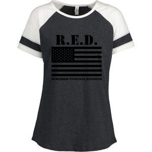 R.E.D. Friday | On Fridays We Wear Red | Remember Everyone Deployed Enza Ladies Jersey Colorblock Tee