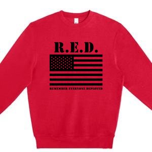 R.E.D. Friday | On Fridays We Wear Red | Remember Everyone Deployed Premium Crewneck Sweatshirt