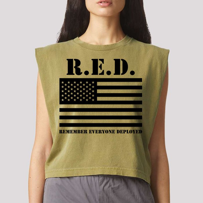 R.E.D. Friday | On Fridays We Wear Red | Remember Everyone Deployed Garment-Dyed Women's Muscle Tee