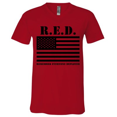 R.E.D. Friday | On Fridays We Wear Red | Remember Everyone Deployed V-Neck T-Shirt