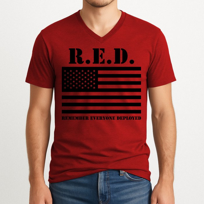 R.E.D. Friday | On Fridays We Wear Red | Remember Everyone Deployed V-Neck T-Shirt