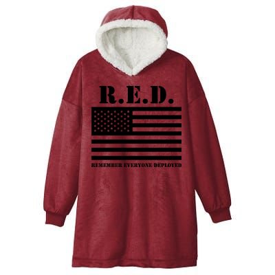 R.E.D. Friday | On Fridays We Wear Red | Remember Everyone Deployed Hooded Wearable Blanket