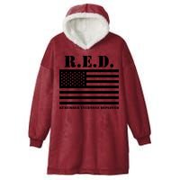 R.E.D. Friday | On Fridays We Wear Red | Remember Everyone Deployed Hooded Wearable Blanket
