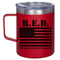 R.E.D. Friday | On Fridays We Wear Red | Remember Everyone Deployed 12oz Stainless Steel Coffee Mug