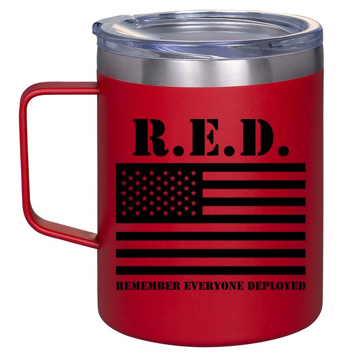 R.E.D. Friday | On Fridays We Wear Red | Remember Everyone Deployed 12oz Stainless Steel Coffee Mug