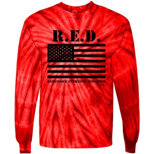 R.E.D. Friday | On Fridays We Wear Red | Remember Everyone Deployed Tie-Dye Long Sleeve Shirt