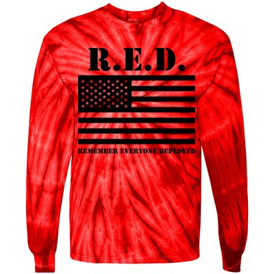 R.E.D. Friday | On Fridays We Wear Red | Remember Everyone Deployed Tie-Dye Long Sleeve Shirt