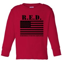 R.E.D. Friday | On Fridays We Wear Red | Remember Everyone Deployed Toddler Long Sleeve Shirt